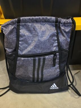 adidas Black and Gray Drawstring Belt Bag